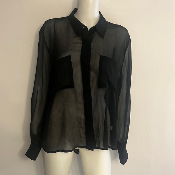 NWT Xhilaration womens sheer blouse size XXL - Picture 2 of 12